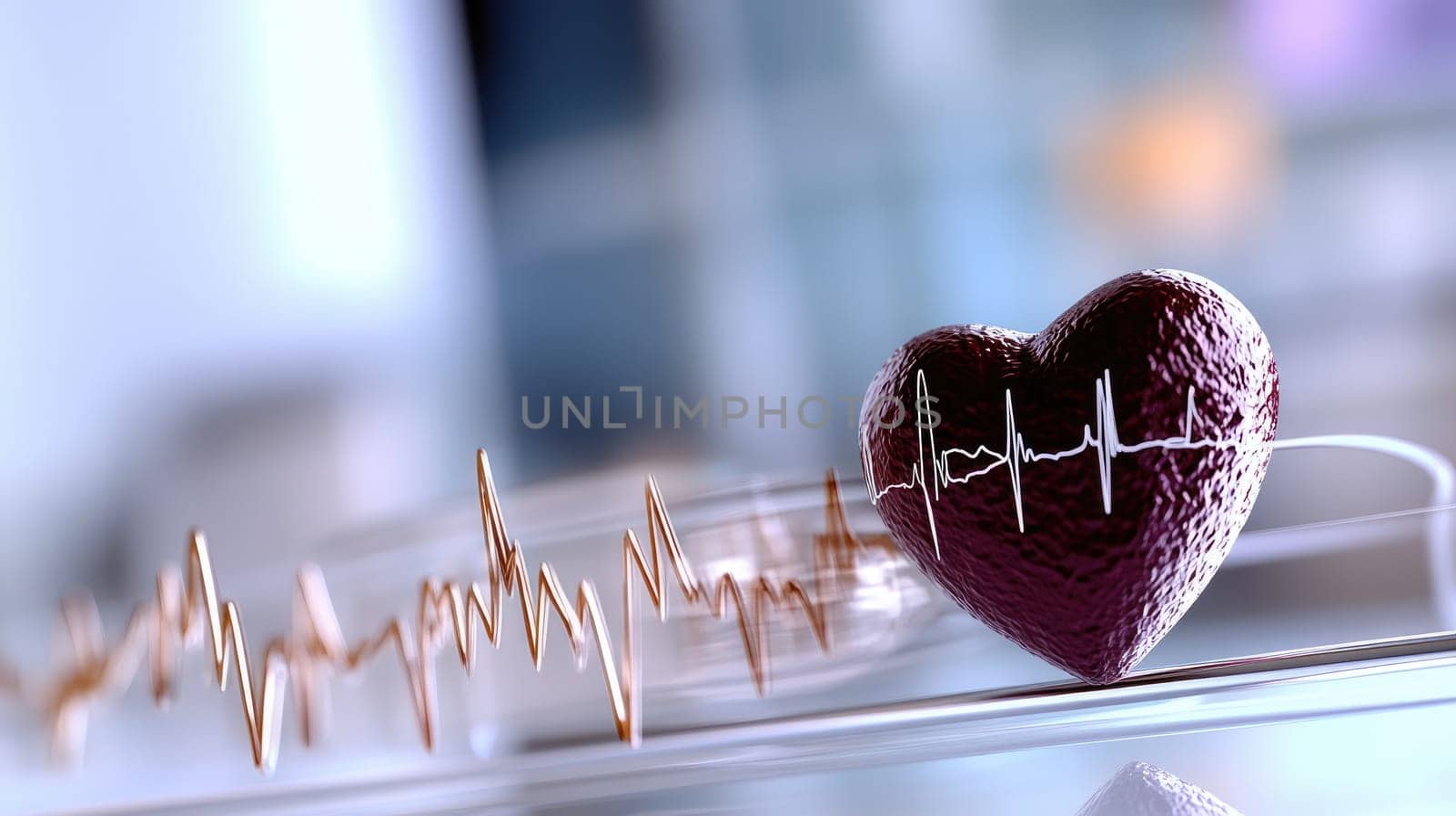 Cardiogram banner: heart graphic, health focus, pulse theme, lifeline pattern, medical representation, cardiac rhythm, heartbeat design, wellness highlight, healthcare awareness, fitness connection