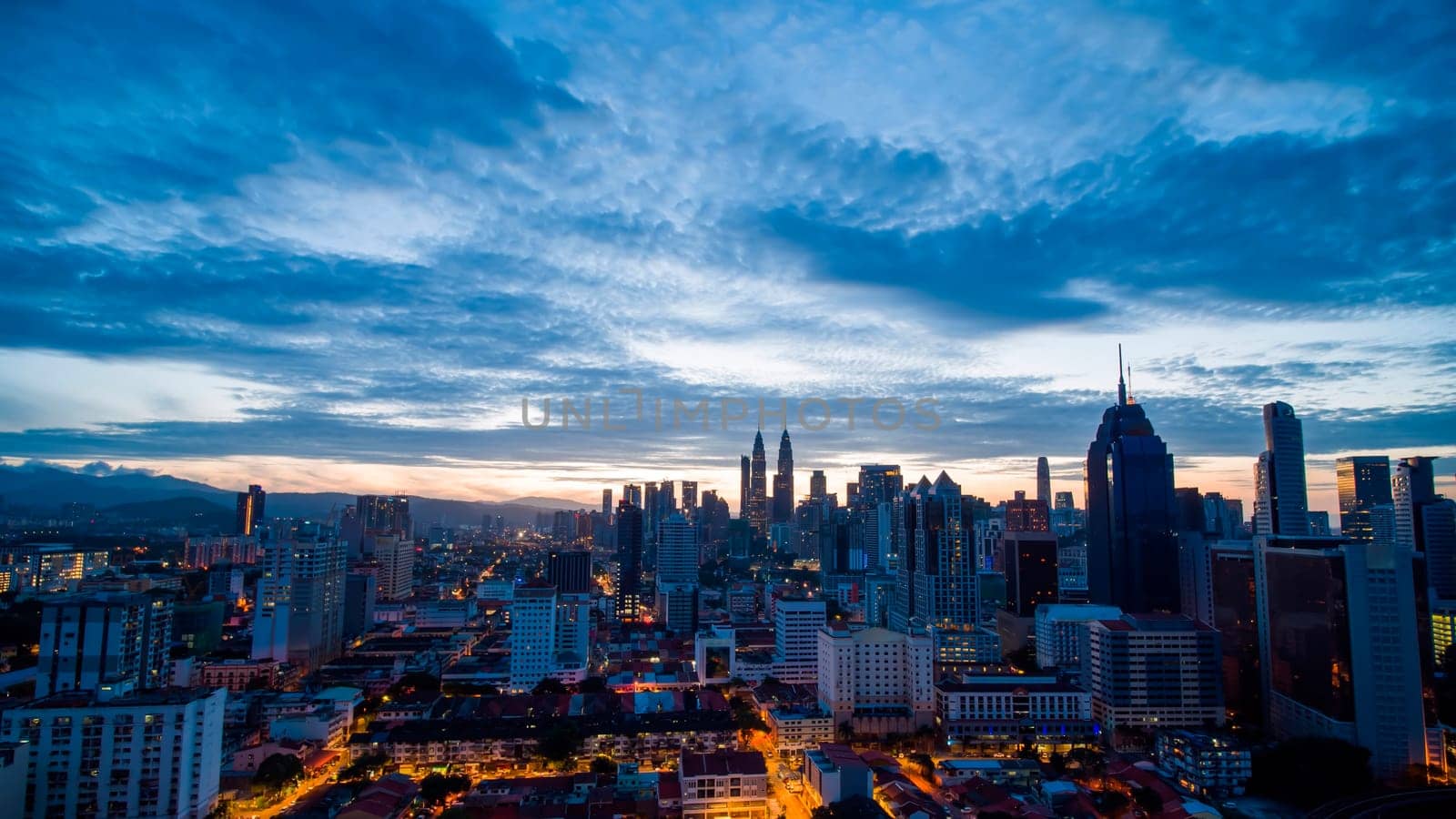 Beautiful sunrise in the capital of Malaysia kuala lumpur