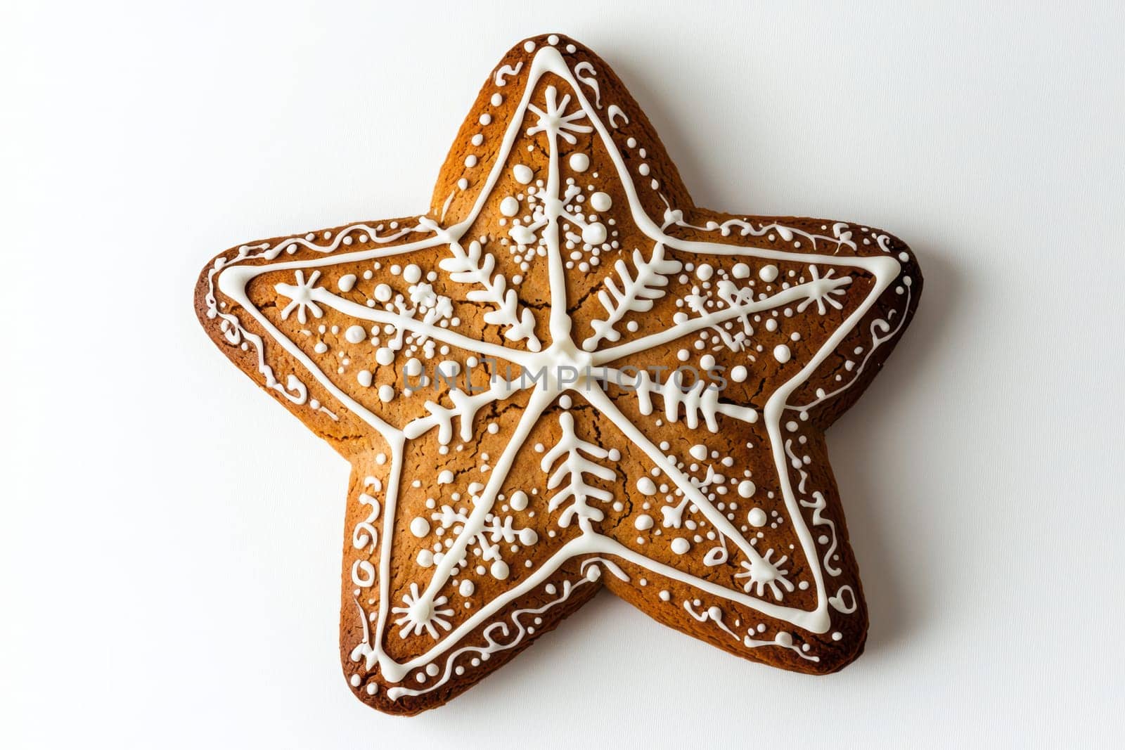 A beautifully iced, starshaped gingerbread cookie that is perfect for holidays and all kinds of celebrations