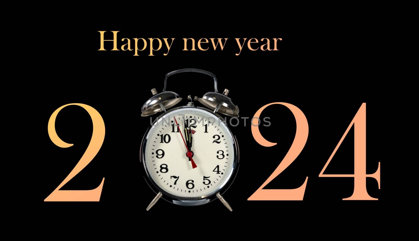 almost twelfe o clock and a new year two thousand twenty-four by compuinfoto