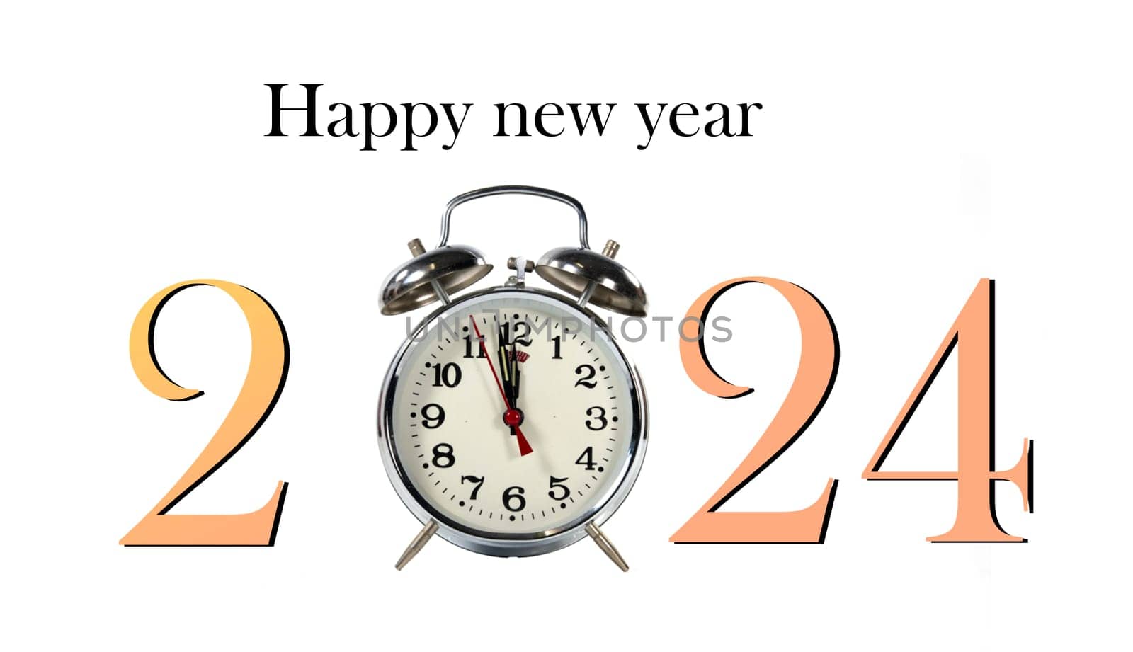 almost twelfe o clock and a new year two thousand twenty-four by compuinfoto