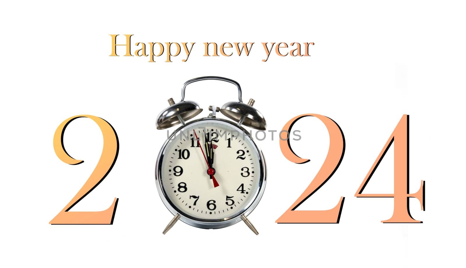 almost twelfe o clock and a new year two thousand twenty-four by compuinfoto