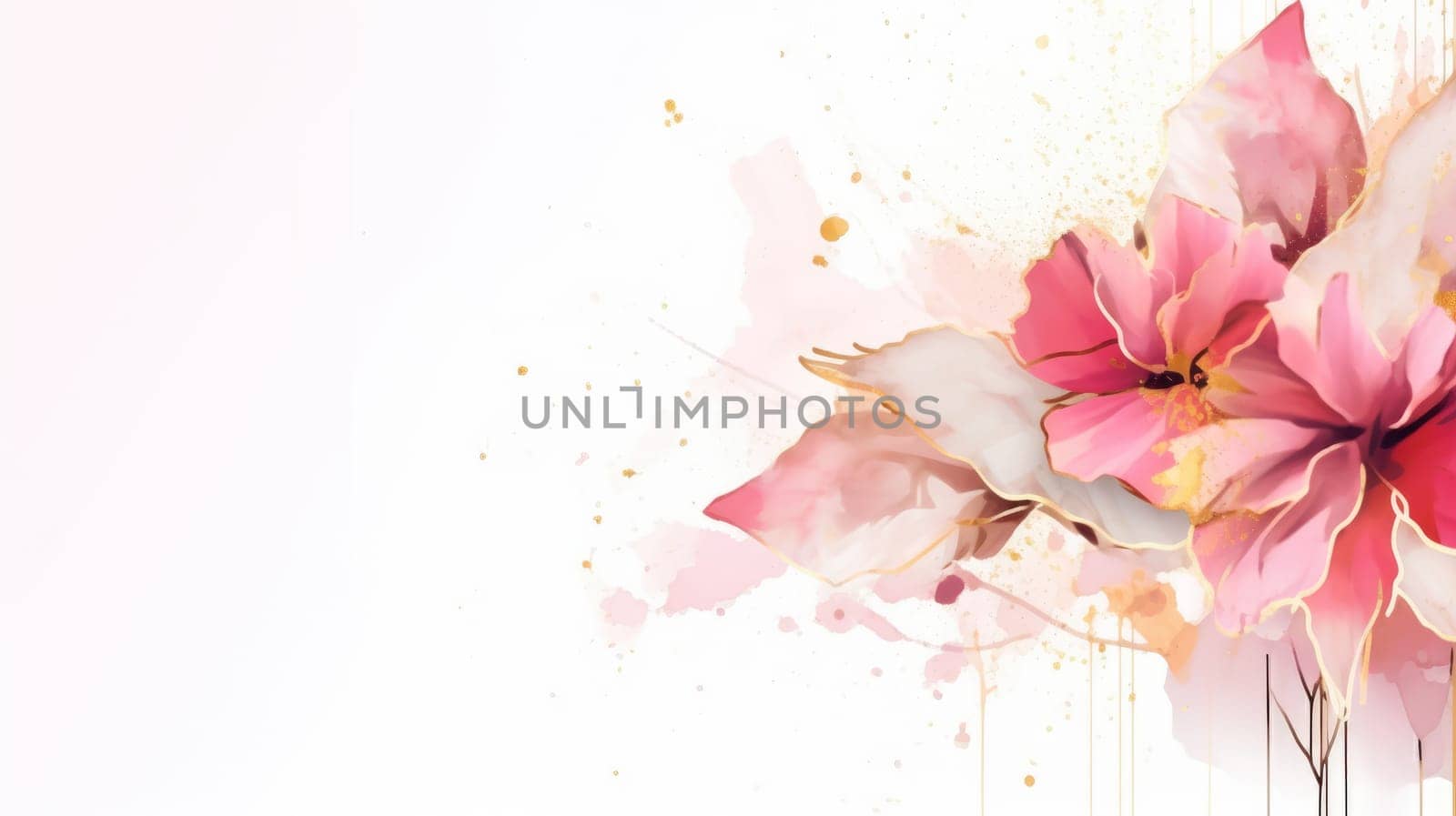 Watercolor abstract design for background wedding or buzzy social media banner by biancoblue