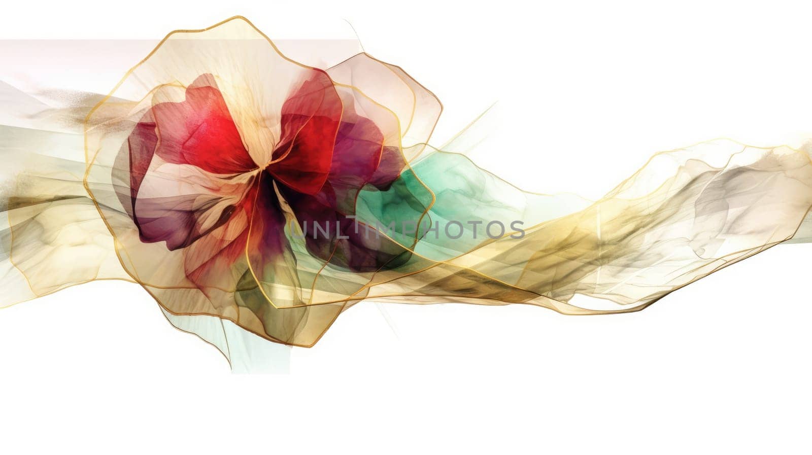 Watercolor abstract design for background of wedding or buzzy social media banner on white background generative AI