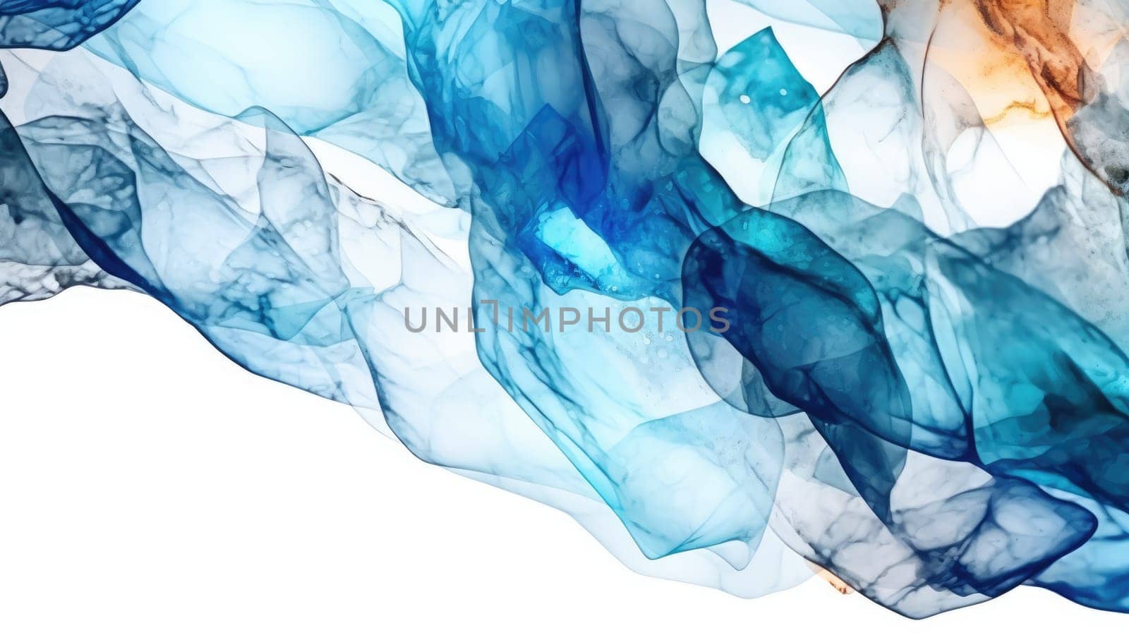 Abstract watercolor artwork mixed with buzzy geometric shapes for background of social media banner generative AI image