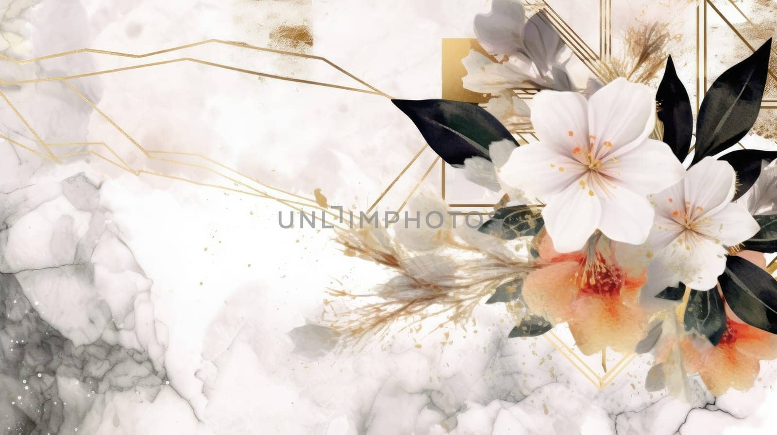 Watercolor abstract design for background of wedding or buzzy social media banner generative AI