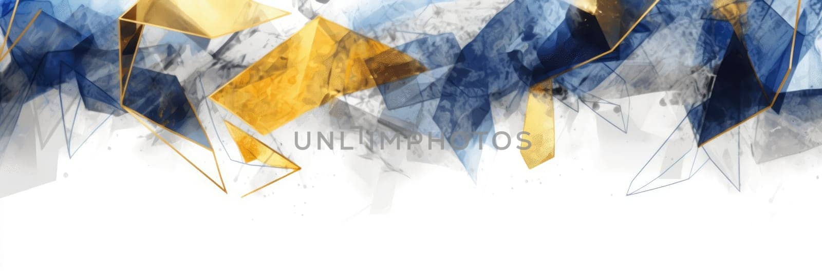 Abstract watercolor artwork mixed with buzzy geometric shapes for background of social media banner generative AI image