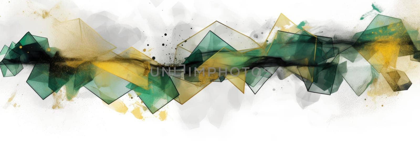 Abstract watercolor artwork mixed with buzzy geometric shapes for background of social media banner generative AI image