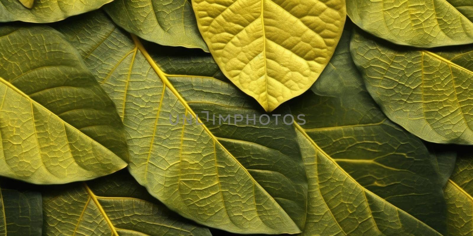 Dry Gold Green leaves Surface textured background, realism, realistic, hyper realistic. Generative AI image weber.