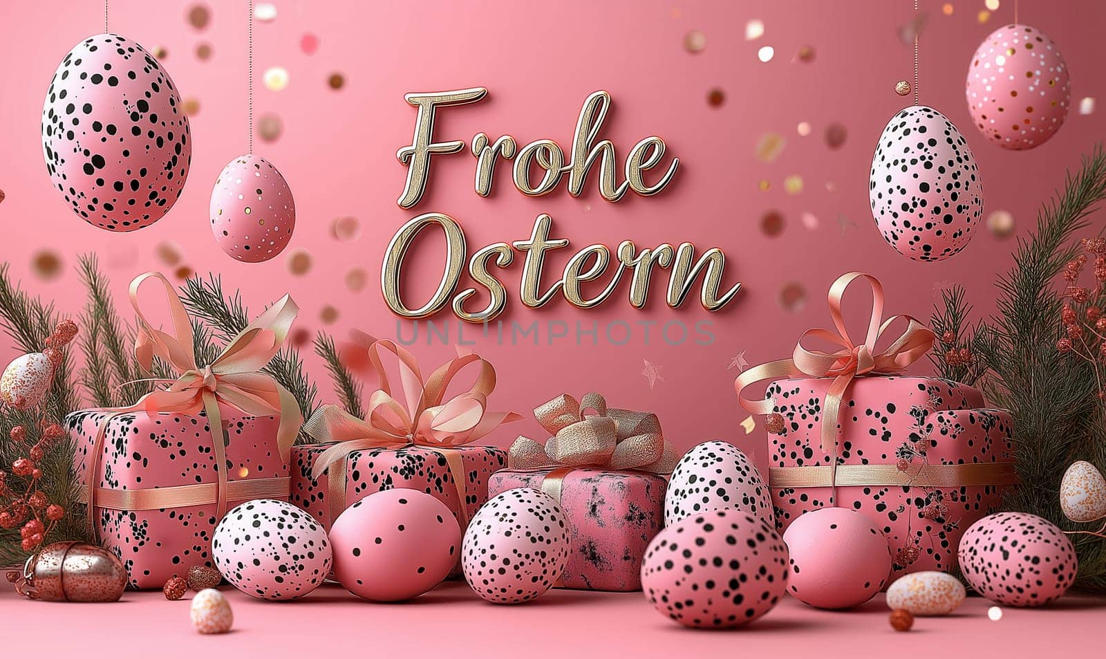 Easter greeting card in delicate colors. Selective focus.