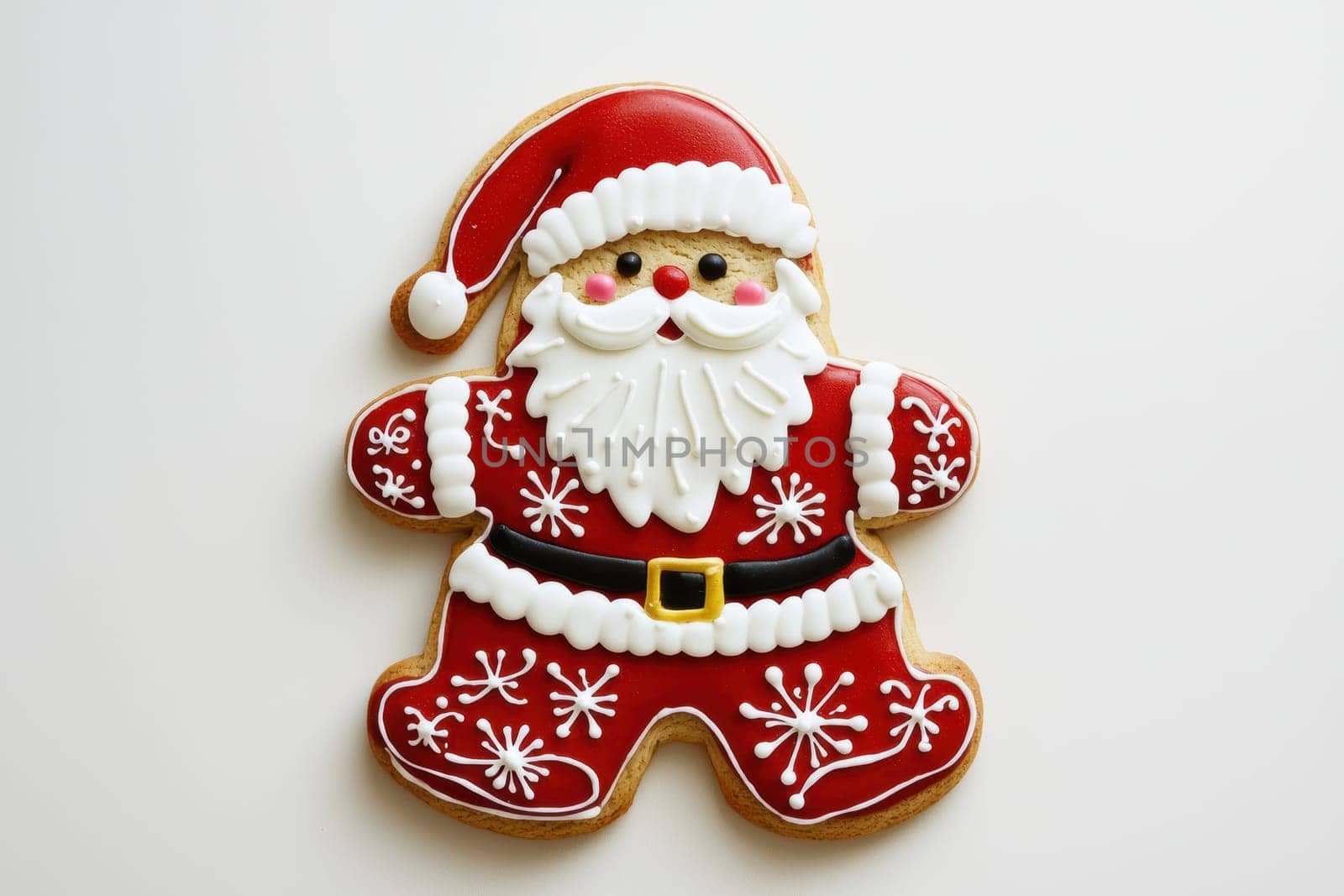 This deliciously decorated Santa Claus gingerbread cookie is the perfect treat for joyful holiday celebrations
