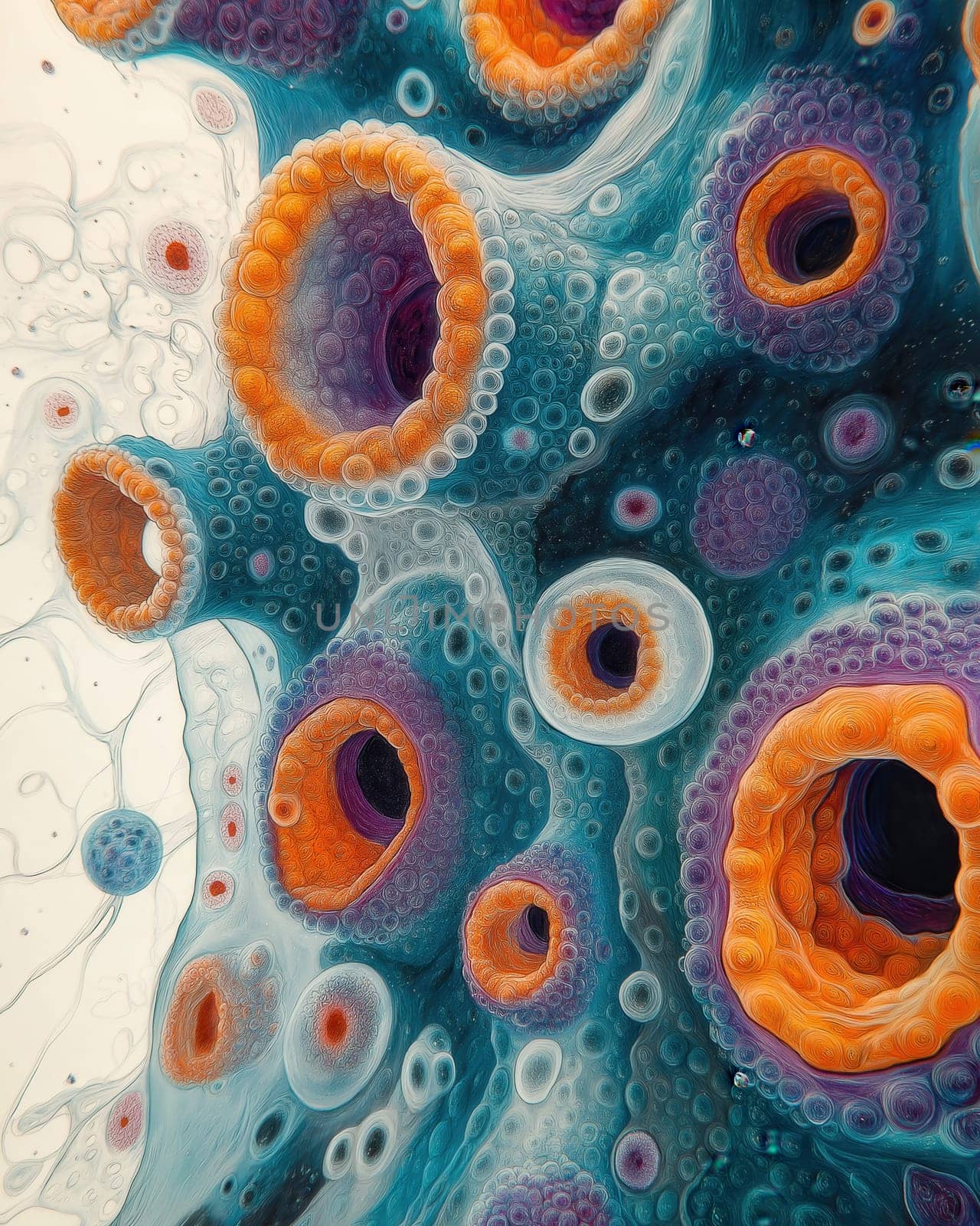 Microscopic view of cells, health and life concept. Selective focus.