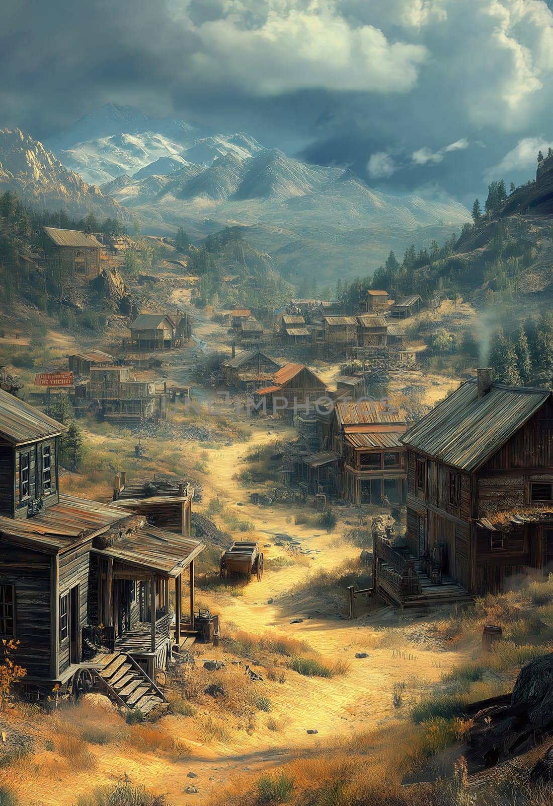 View of an abandoned miners' town. Selective focus.