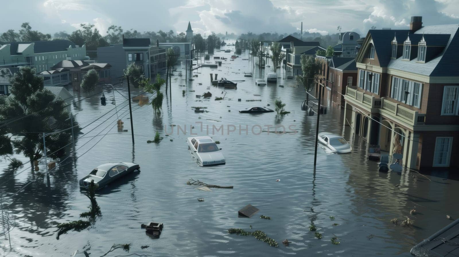 A Coastal City Submerged Under