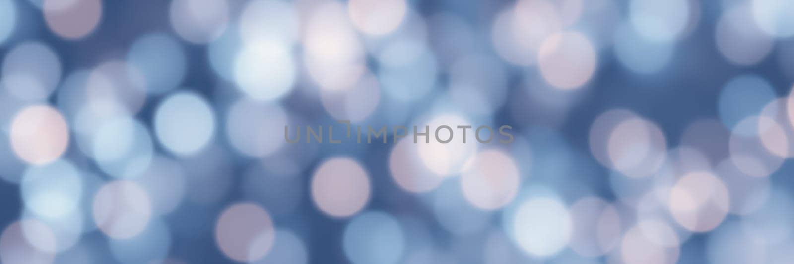 Soft blue bokeh lights shimmer against a blurred background, creating a peaceful and dreamy atmosphere. This serene setting evokes a sense of calm during the evening.