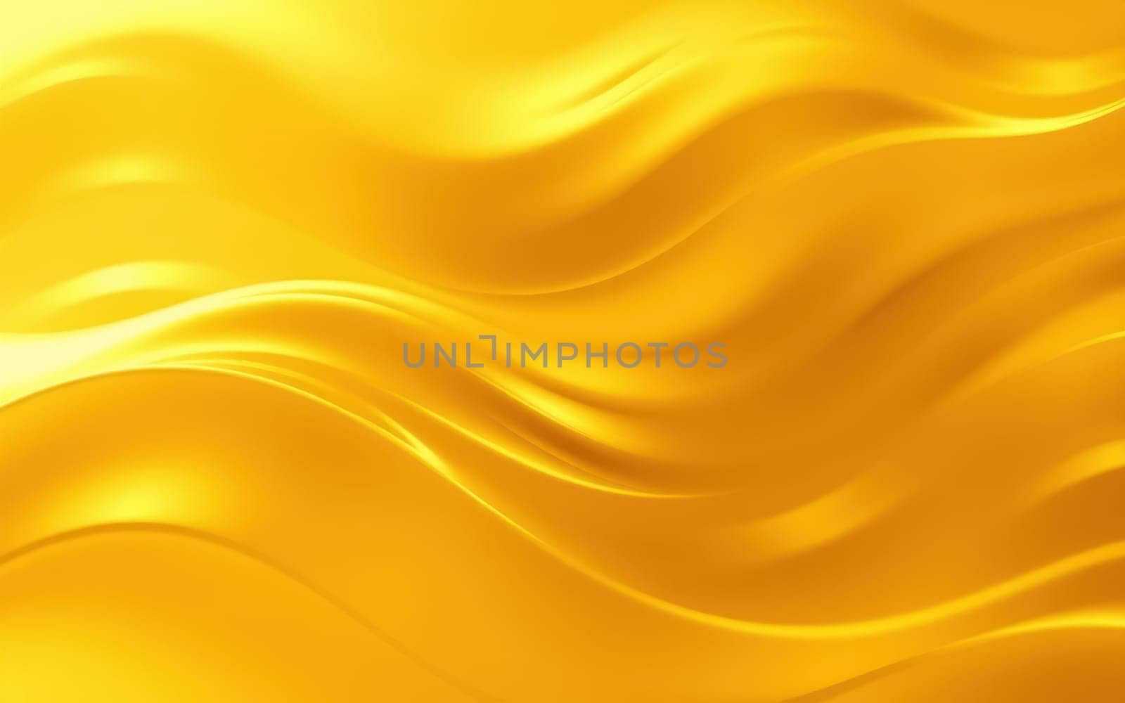Vibrant golden waves undulate across the visual field, creating a warm and inviting abstract composition. The smooth textures evoke feelings of lightness and serenity.