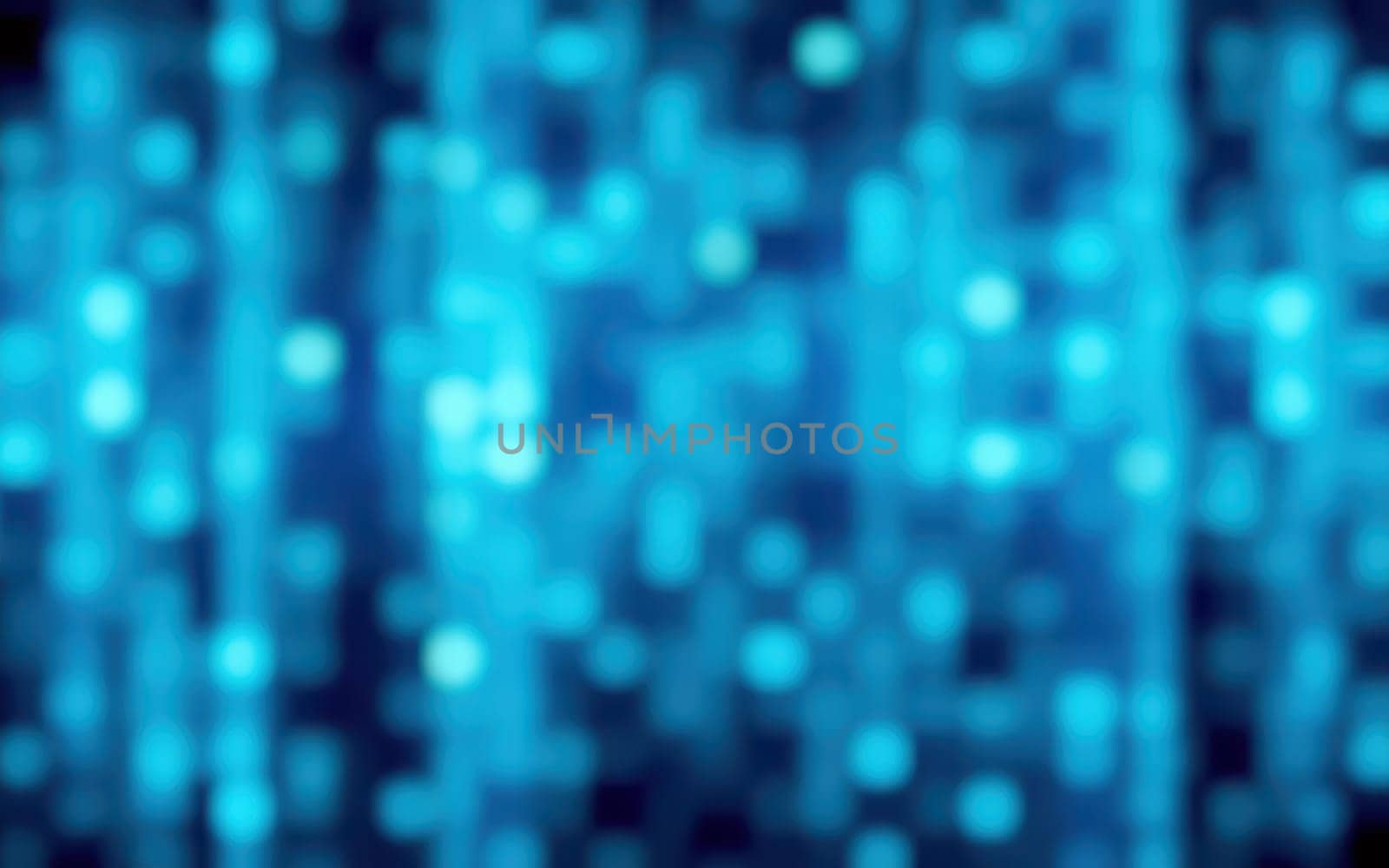 A collection of luminous blue dots and lines forms an abstract background, creating a sense of movement and energy typical in digital art and technology-themed designs.