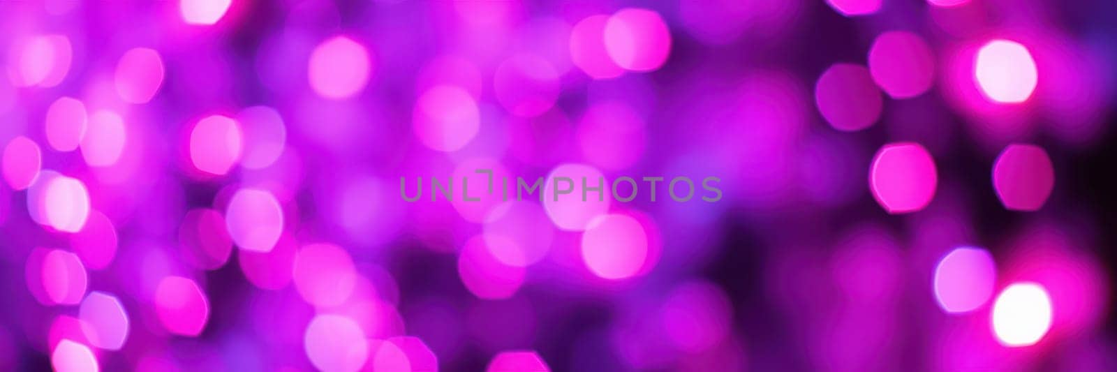 Colorful purple bokeh lights form a dreamy backdrop, adding elegance to a festive evening gathering. The soft glow enhances the celebratory mood and ambiance.
