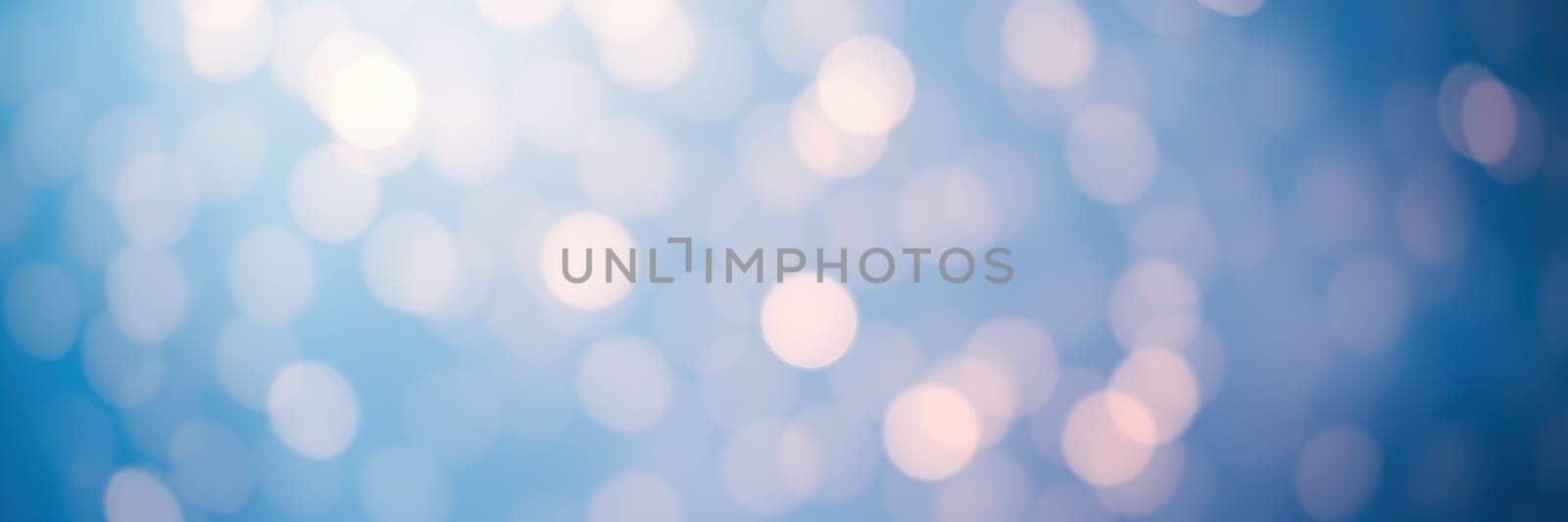 A vibrant blue backdrop features delicate bokeh lights, producing a whimsical and serene ambiance. The soft light hints at a peaceful environment ideal for relaxation.