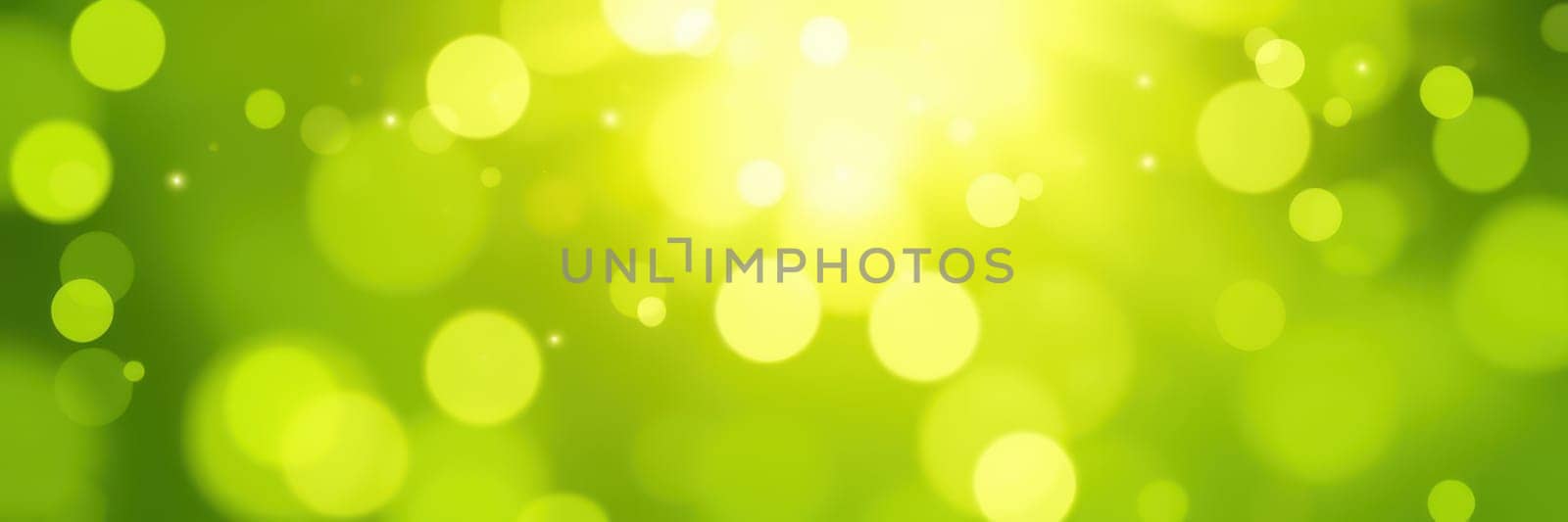 This vibrant green backdrop features soft bokeh effects that evoke a sense of freshness and energy, perfect for spring events or nature-themed gatherings.