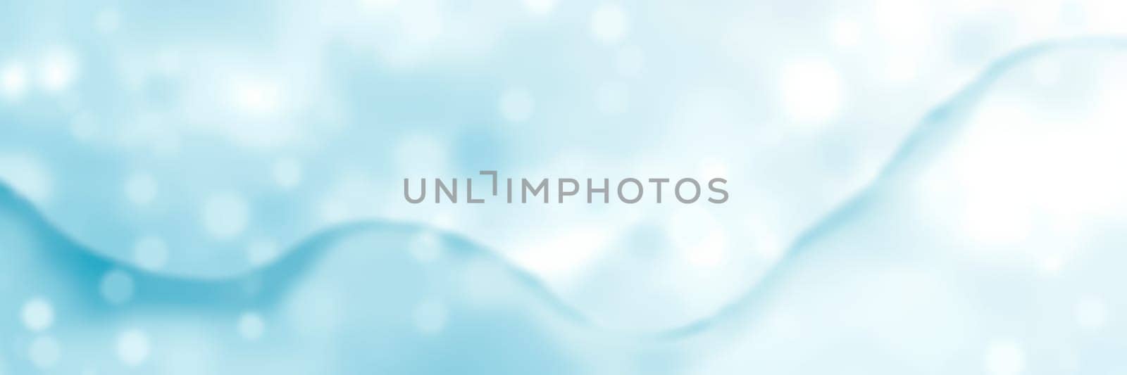Gentle blue waves ripple softly in a tranquil environment, creating a calming atmosphere filled with light reflections and a dreamy bokeh effect throughout the scene.