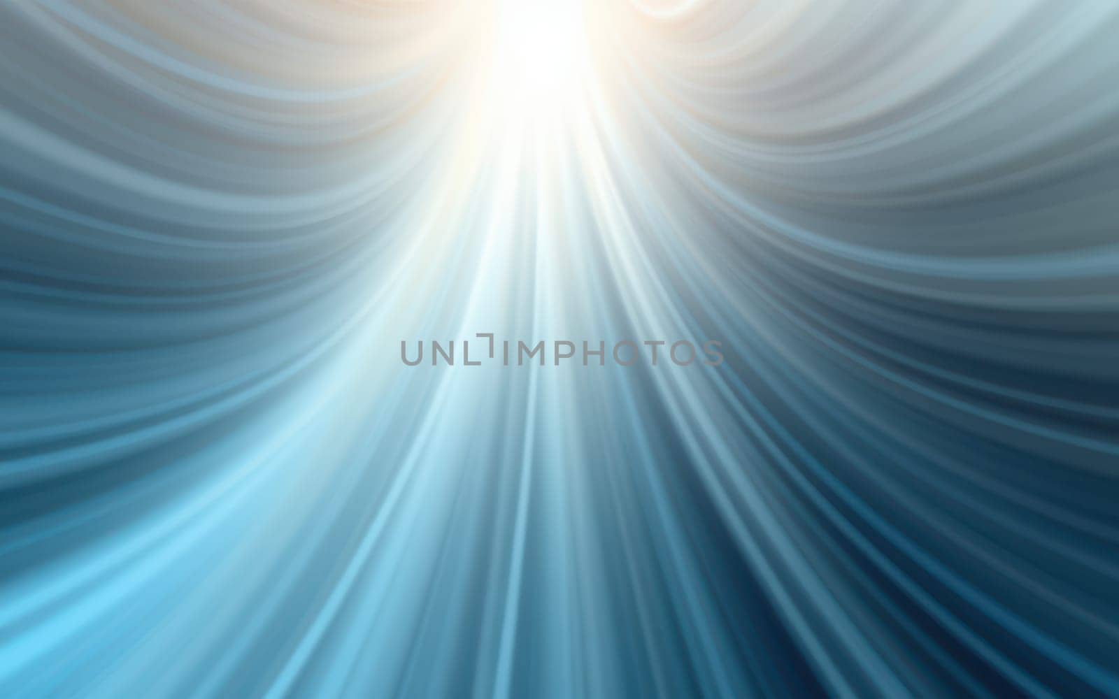 A burst of soft blue light emerges from the center, radiating outward with smooth, flowing lines that create a serene and calming atmosphere. The gentle curves evoke tranquility.