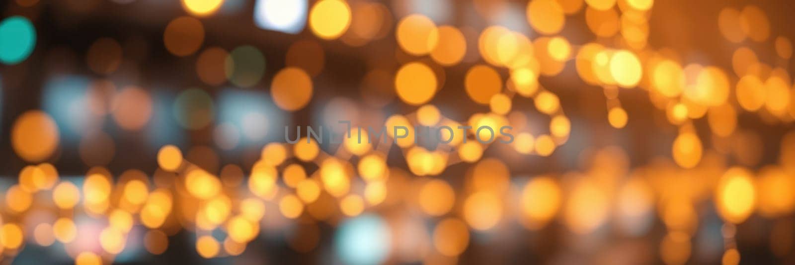 A soft glow of warm lights fills the air in a lively urban cafe, creating a cozy ambiance as patrons enjoy their drinks and conversations during the evening hours.