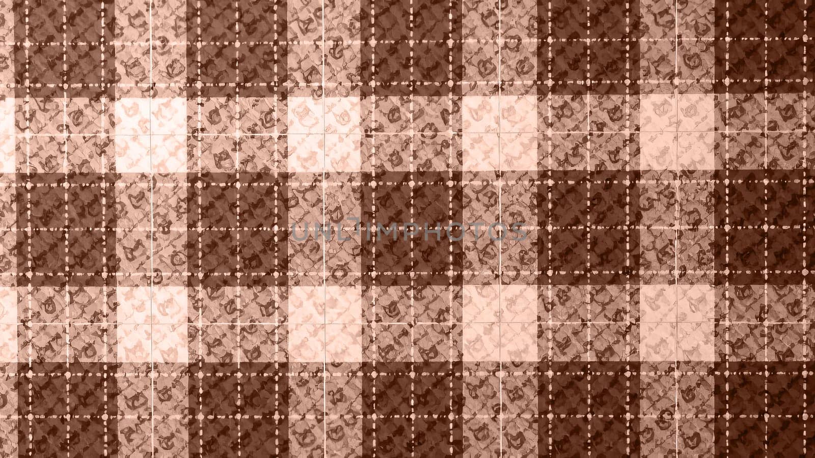 Checkered pattern for fabric or wallpaper in the colors of the year 2025 mocha mousse.