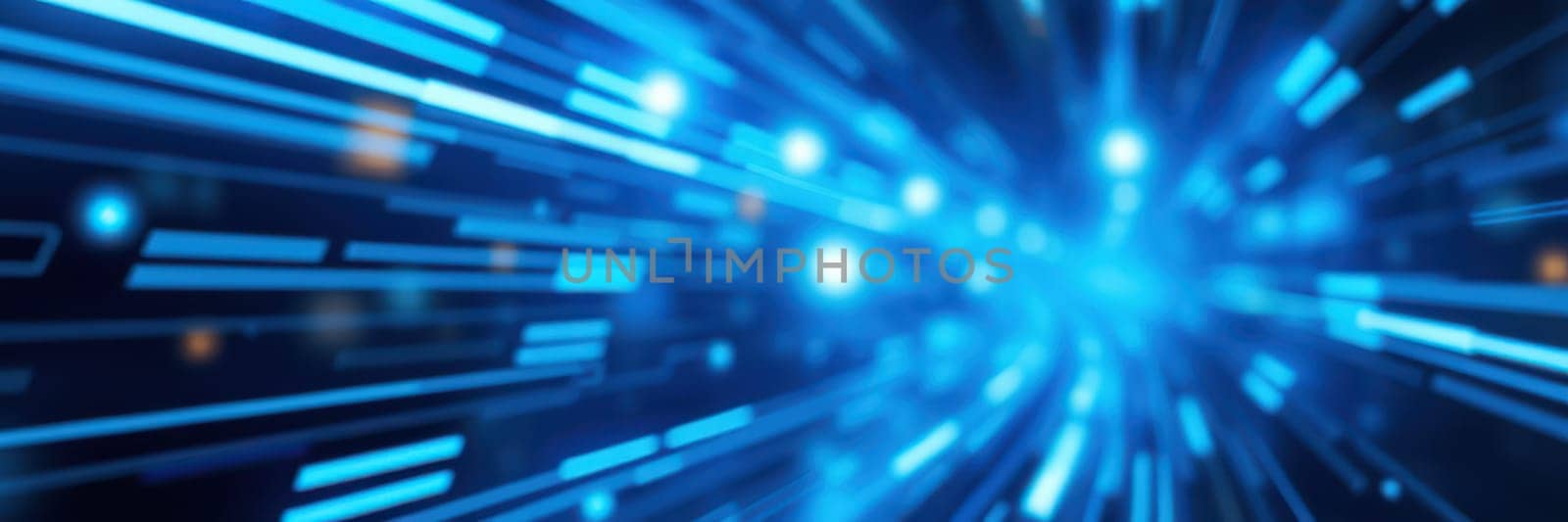 Vivid blue lights radiate outward in a dynamic display, creating an energetic atmosphere in a dark environment during an evening event, captivating attendees.