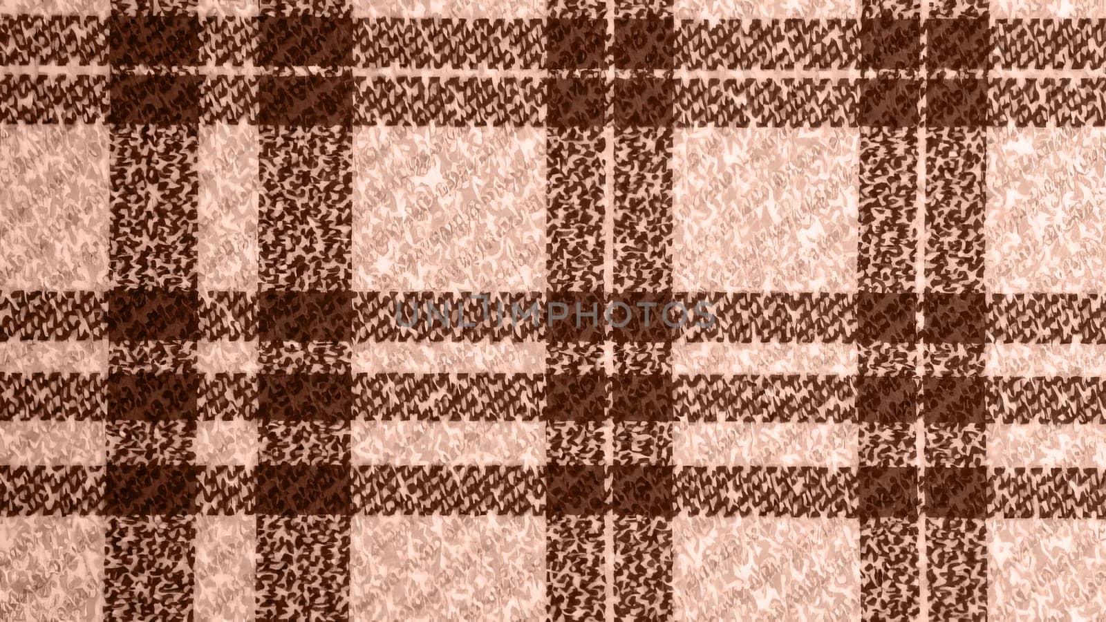 Checkered pattern for fabric or wallpaper in the colors of the year 2025 mocha mousse.