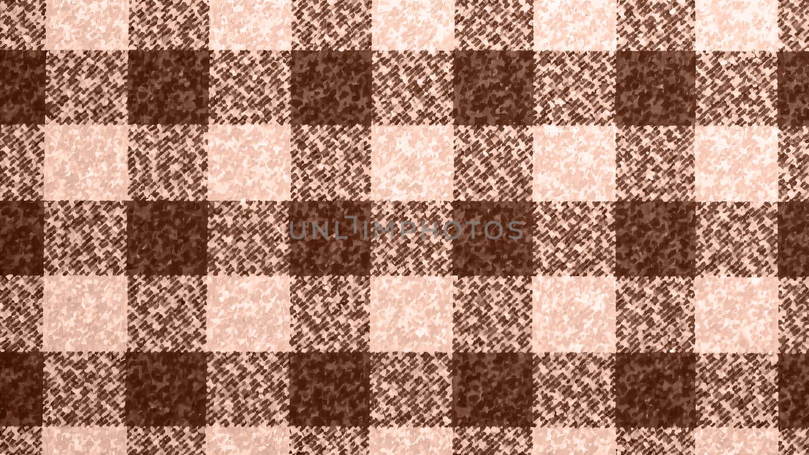 Checkered pattern for fabric or wallpaper in the colors of the year 2025 mocha mousse.
