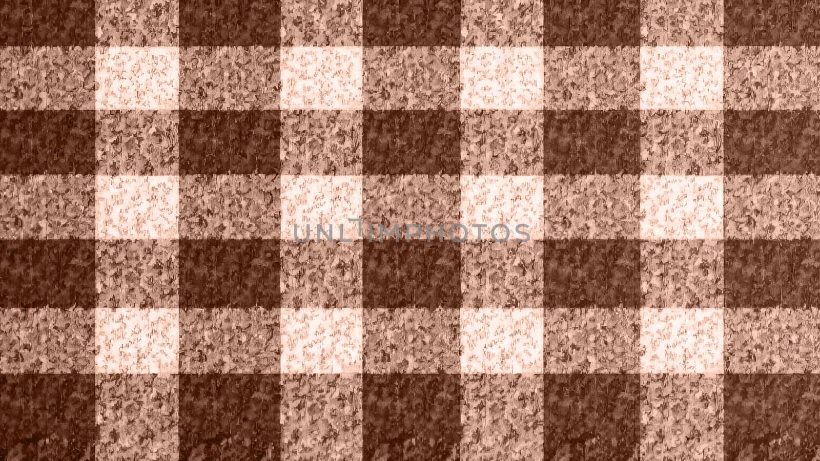 Checkered pattern for fabric or wallpaper in the colors of the year 2025 mocha mousse.