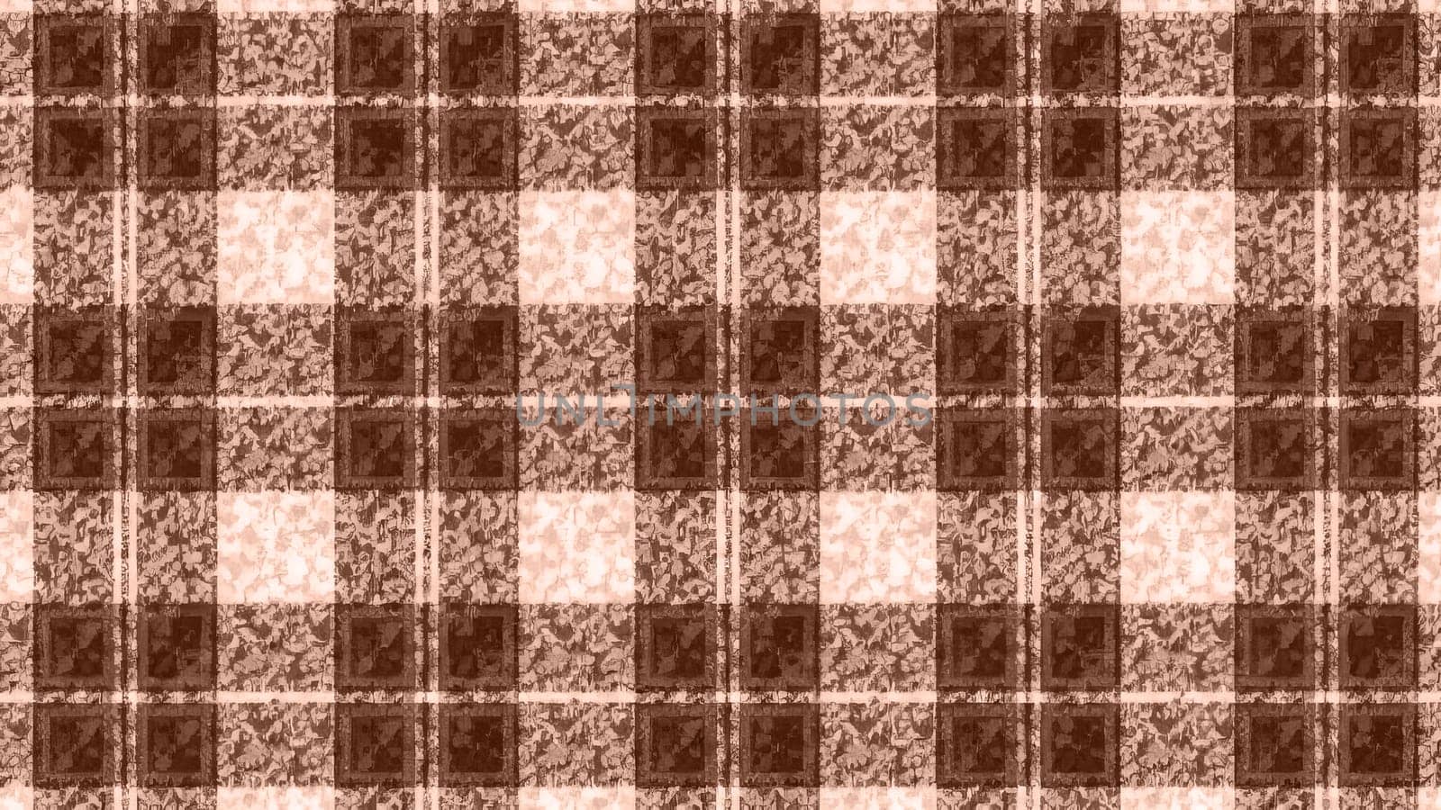 Checkered pattern for fabric or wallpaper in the colors of the year 2025 mocha mousse.