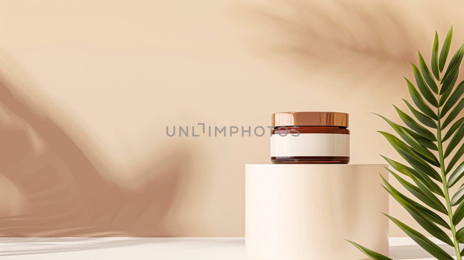 Cosmetic cream in a glass jar. Skin care concept. Background for beauty products
