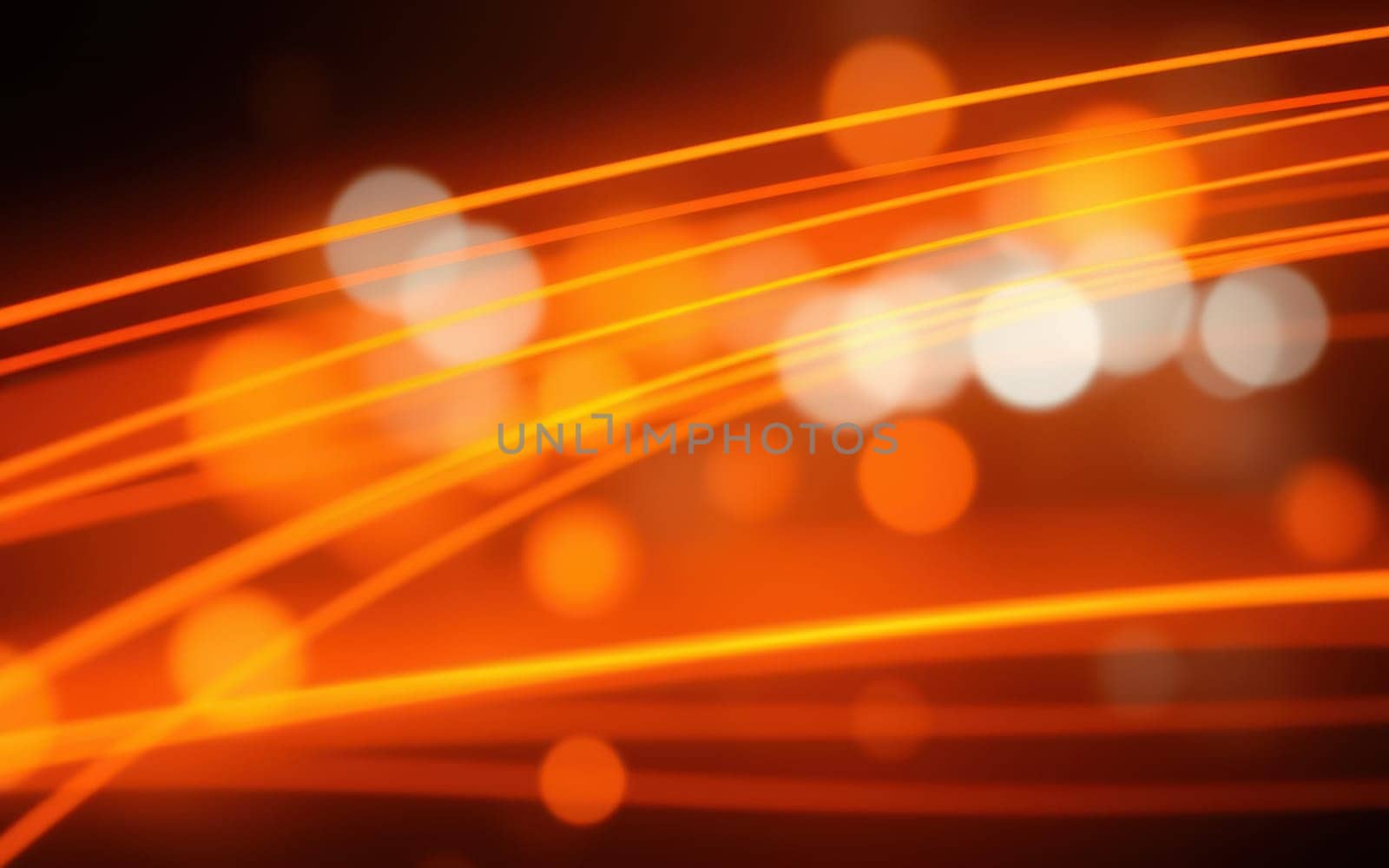 Illuminated lines of orange and white light blur together, capturing the dynamic energy of a lively night event. The bright colors evoke excitement against a dark backdrop.