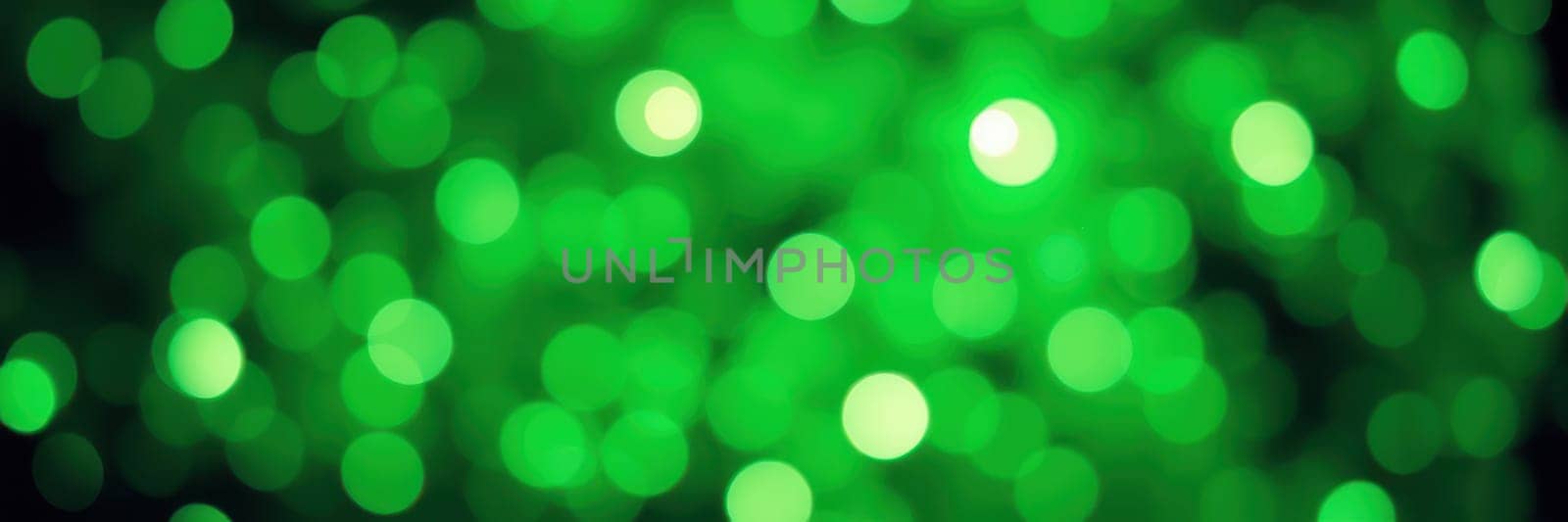 Soft green lights blur together to form an enchanting bokeh effect, setting a festive mood that enhances celebrations and evening events.