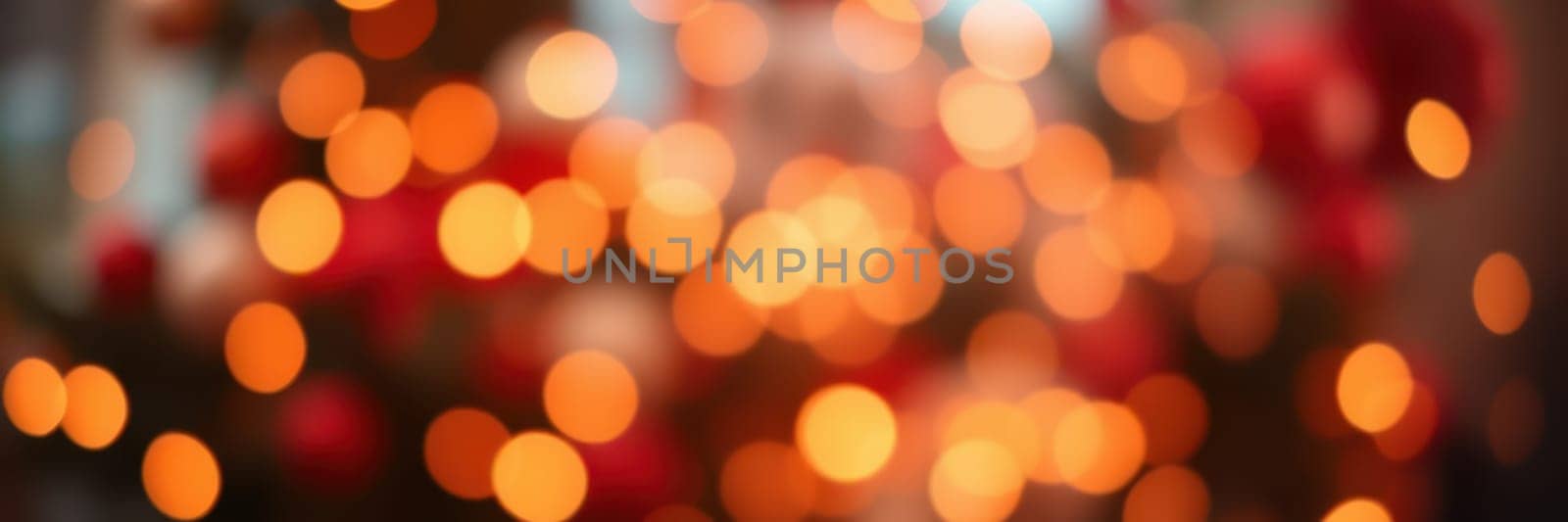 Colorful bokeh lights fill the space, casting a warm glow that enhances the festive mood. The atmosphere feels inviting as people gather nearby, enjoying the celebration.