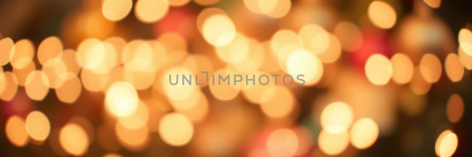 A glowing array of soft golden lights fills the background, creating a warm and inviting atmosphere for an evening celebration, enhancing the festive mood.