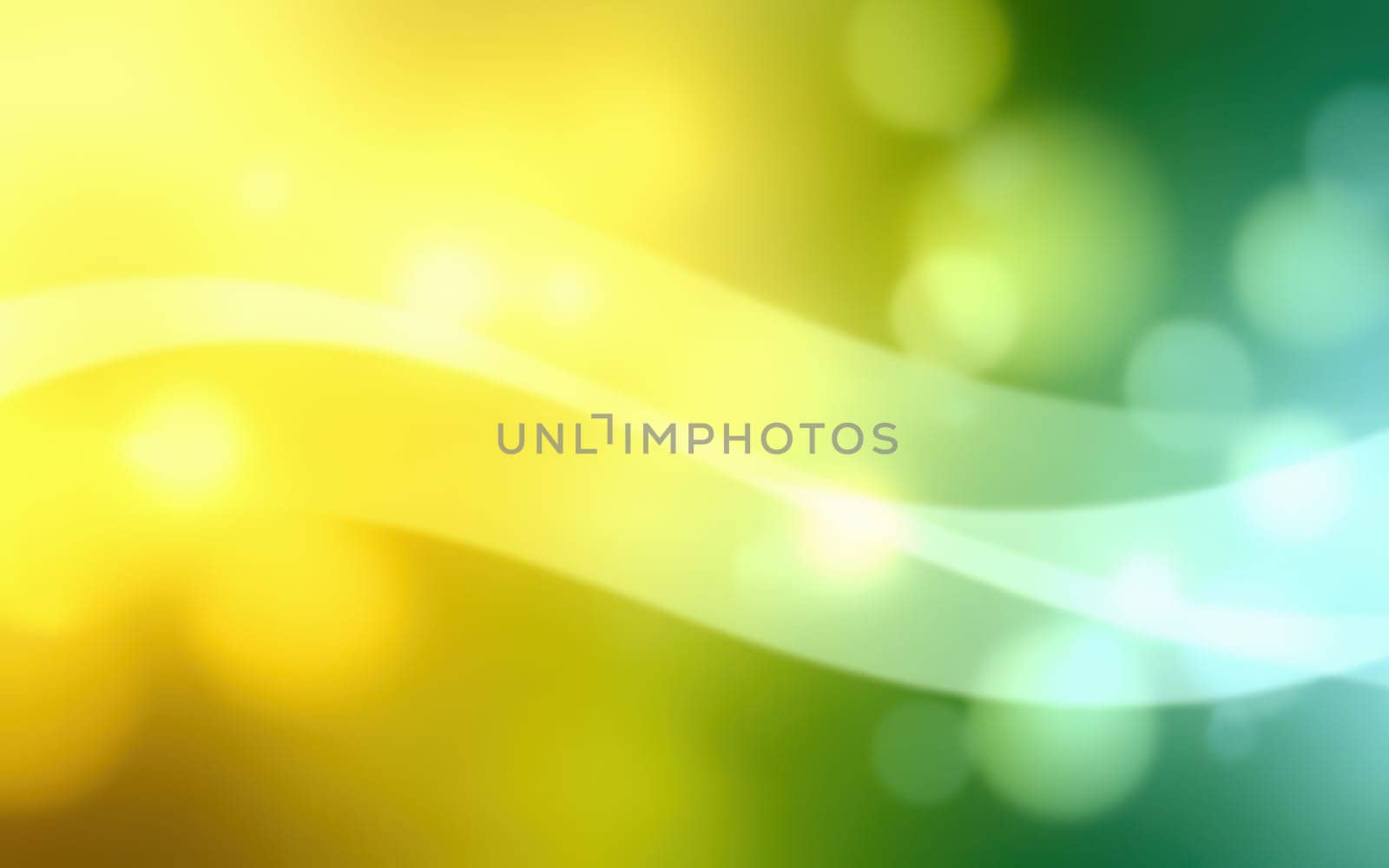 A colorful background features flowing yellow and green waves, creating a gentle bokeh effect. The tranquil colors evoke a sense of calm and creativity in a lively composition.