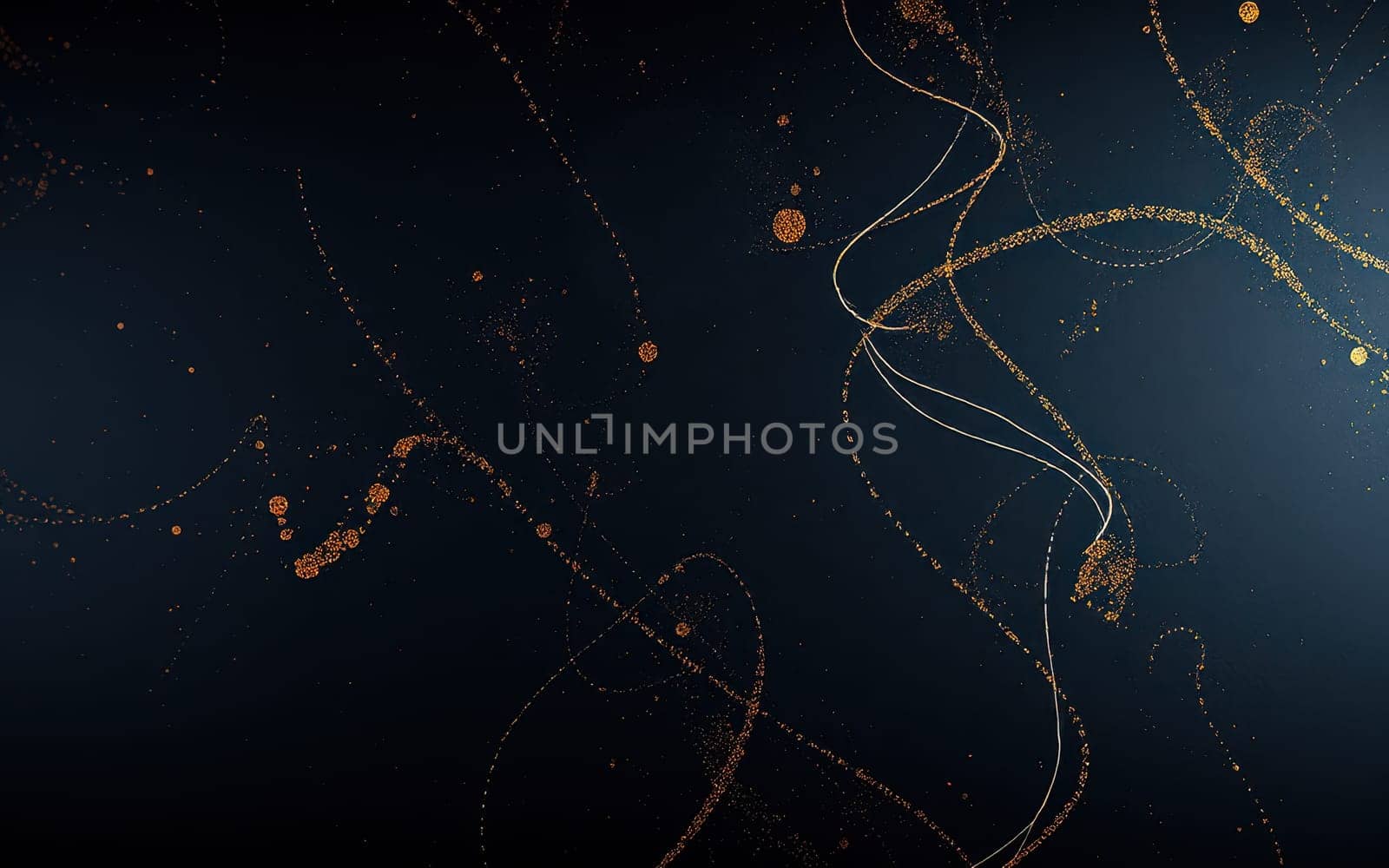 Swirls and specks of shimmering gold float against a dark backdrop, creating a captivating abstract design that adds elegance to any setting or project.
