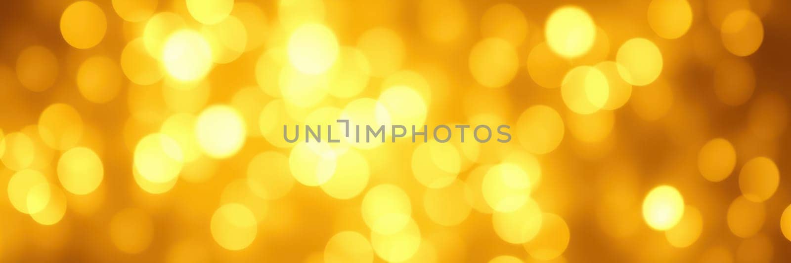 Golden bokeh lights shimmer and sparkle, creating a warm and inviting ambiance perfect for celebrations and festive occasions. The blurred effect adds a dreamy quality to the scene.