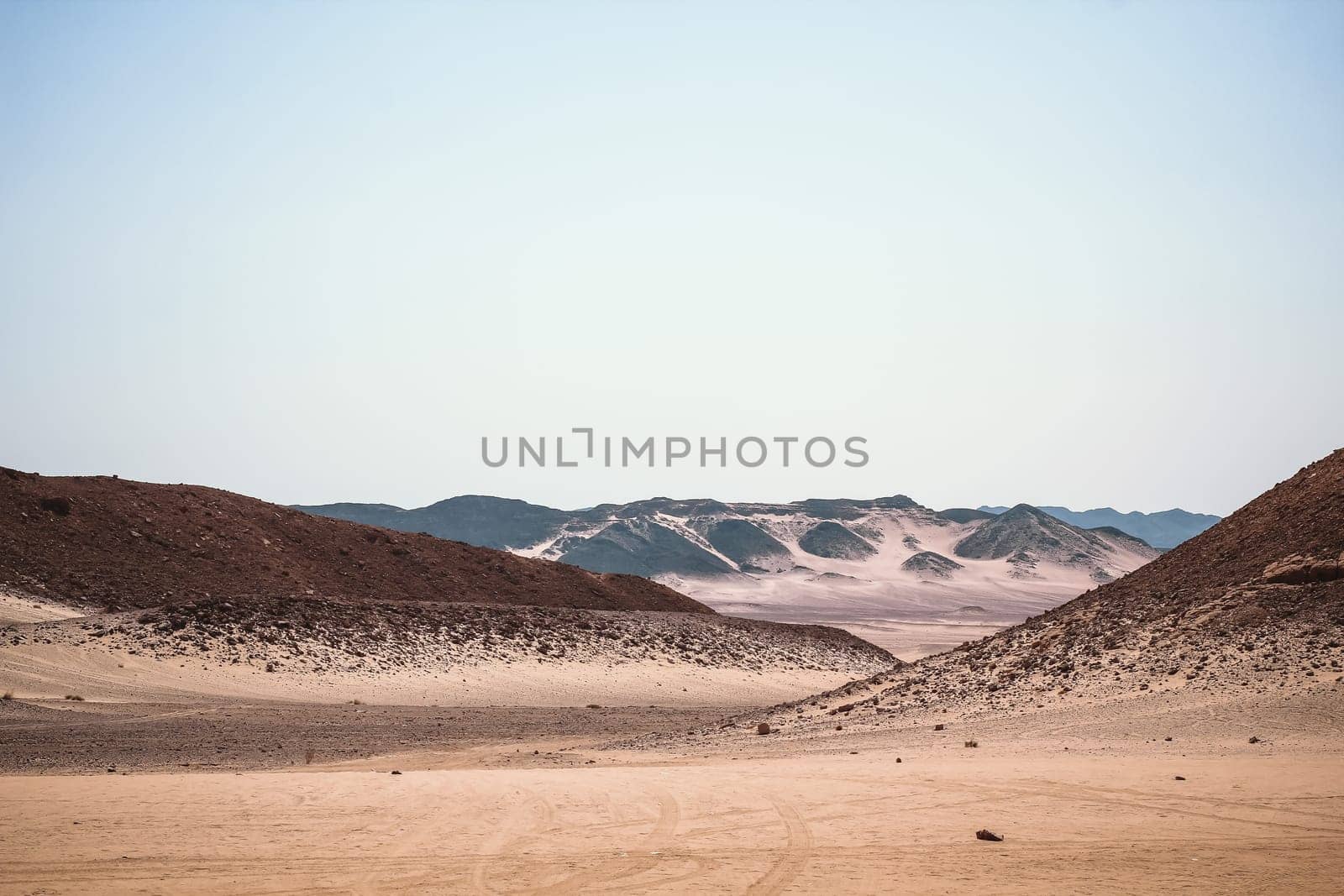 walks in a colored canyon in Egypt Dahab. top view of the canyon in the desert in Egypt Dahab.