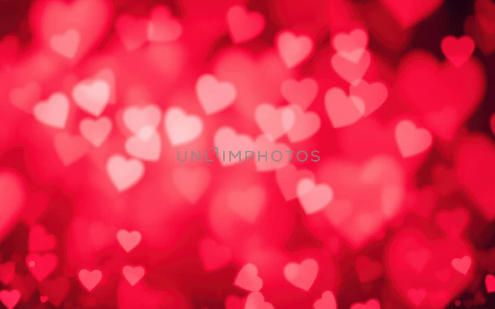Soft, glowing heart shapes fill the background with vibrant red hues, creating a warm and inviting ambiance perfect for romantic events and celebrations.
