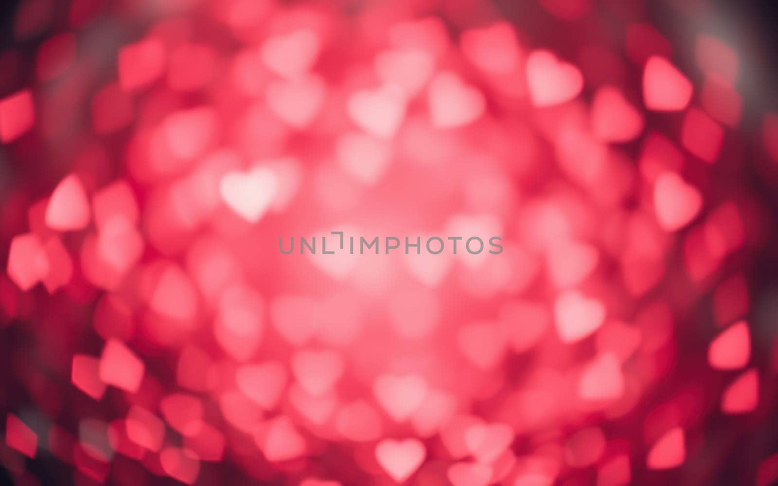A soft, blurred background features numerous small heart shapes illuminated in vibrant red hues, perfect for celebrating love and affection on special occasions.