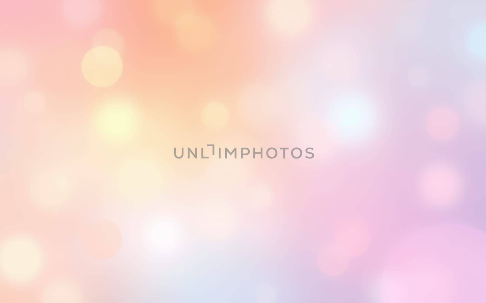 A serene background features soft, blurred bokeh lights in pastel hues, blending pink, orange, and white. Perfect for creative projects or soothing designs.