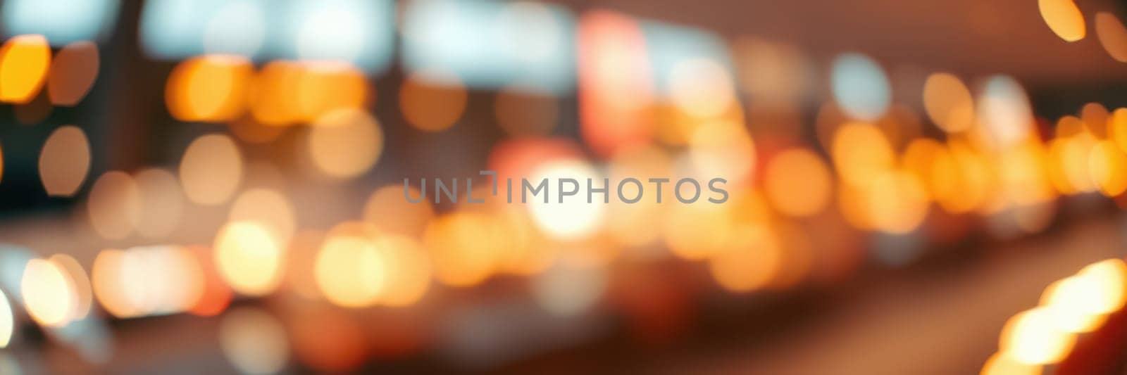 Evening commuters navigate a busy city street, illuminated by colorful blurred lights from vehicles and buildings creating a lively urban ambiance.