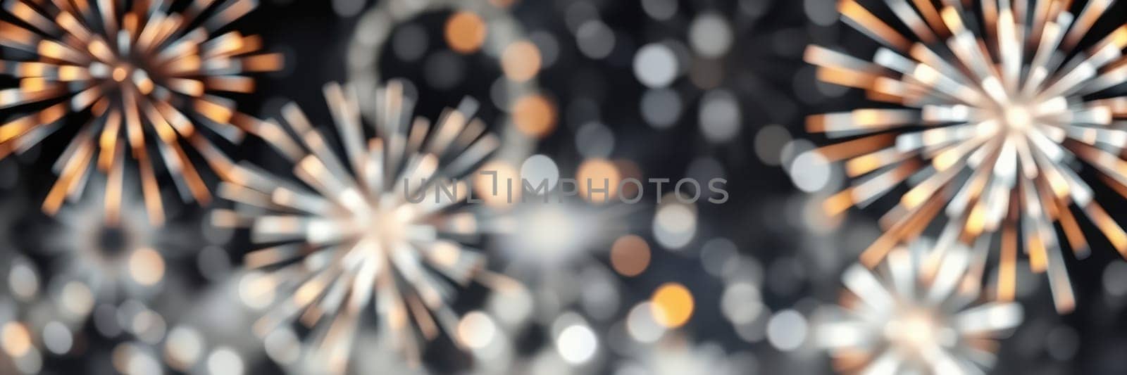 Bright fireworks light up the night sky, creating a stunning display of colors and patterns. This vibrant spectacle takes place during a joyful celebration, captivating everyone present.