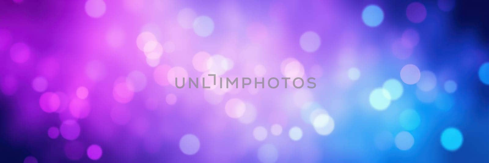 A vibrant background features a stunning blend of purple and blue bokeh lights. The soft focus and luminous hues create an enchanting atmosphere perfect for various creative applications.
