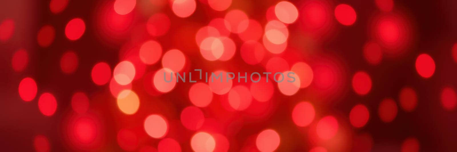 Soft, glowing red bokeh lights fill the background, creating a warm and inviting atmosphere perfect for celebrations during the evening. The light reflections add depth and joy.