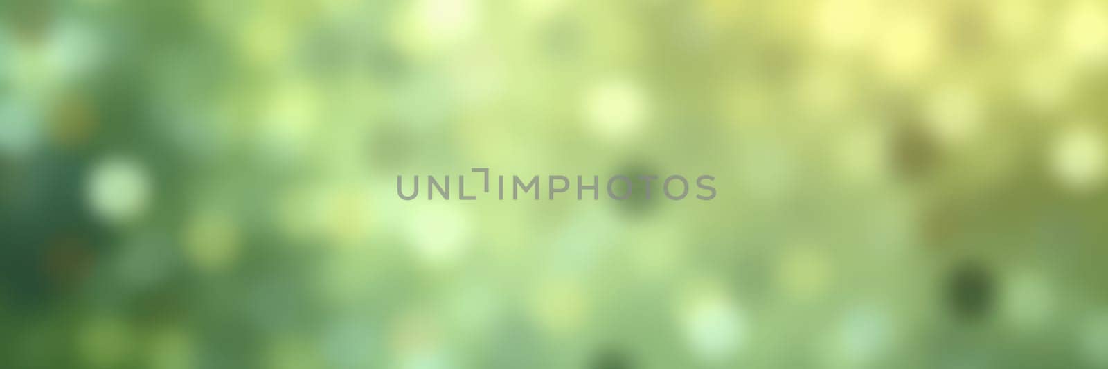 Gentle bokeh lights in shades of green and yellow blend together harmoniously, creating an ethereal atmosphere filled with calmness and serenity during daylight hours.